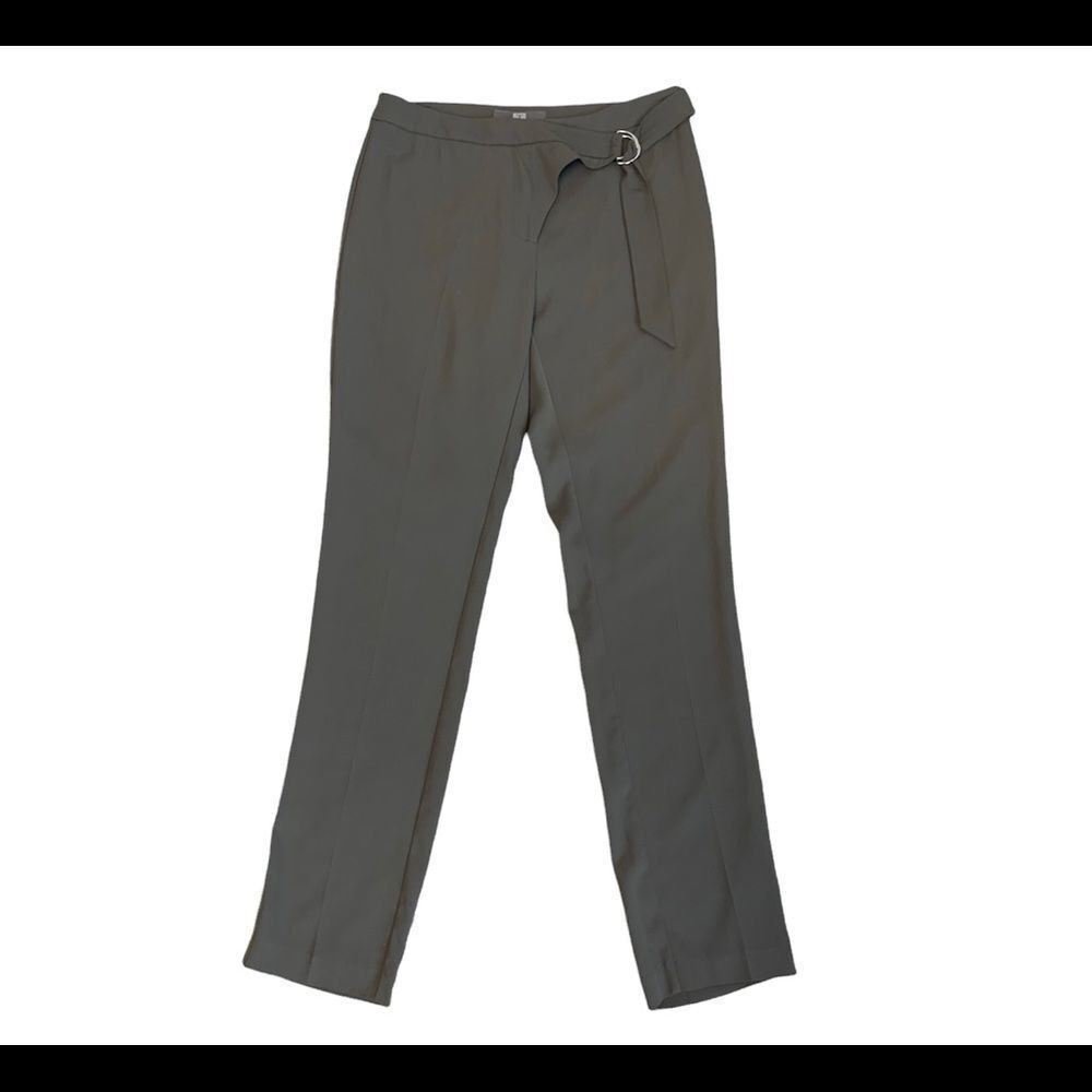 TRISTAN khaki green Flowey tapered belted dress pants trousers Sz 8